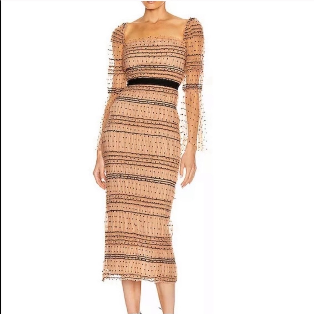 Self-portrait Dress Nude polka dot Sz.6